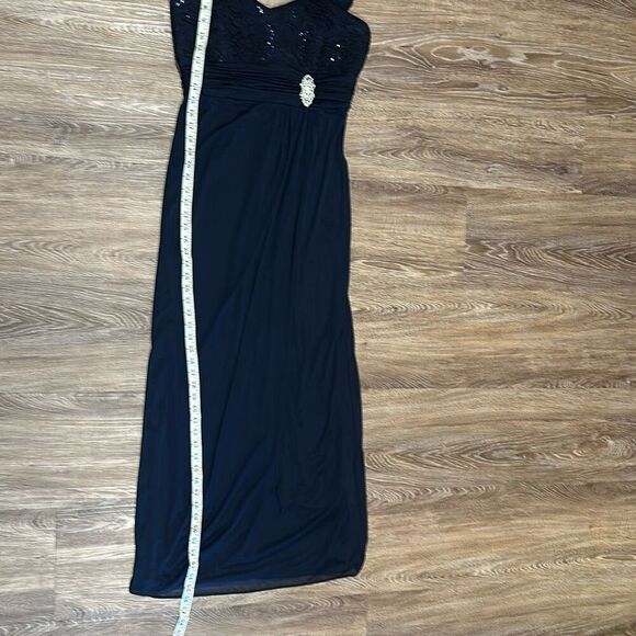 R & M Richards navy blue lace cocktail gown evening dress 8 - Picture 9 of 13